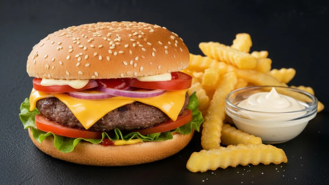 Cheese Burger with Chips