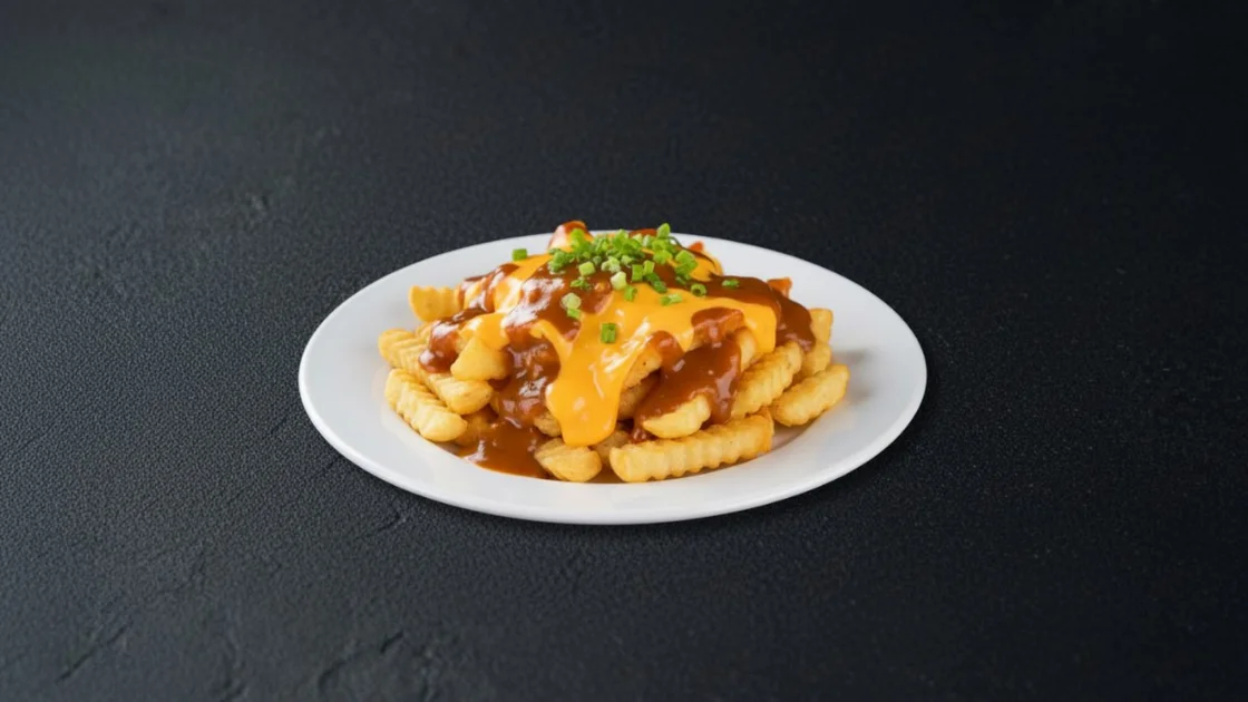Chips Cheese and Curry Sauce